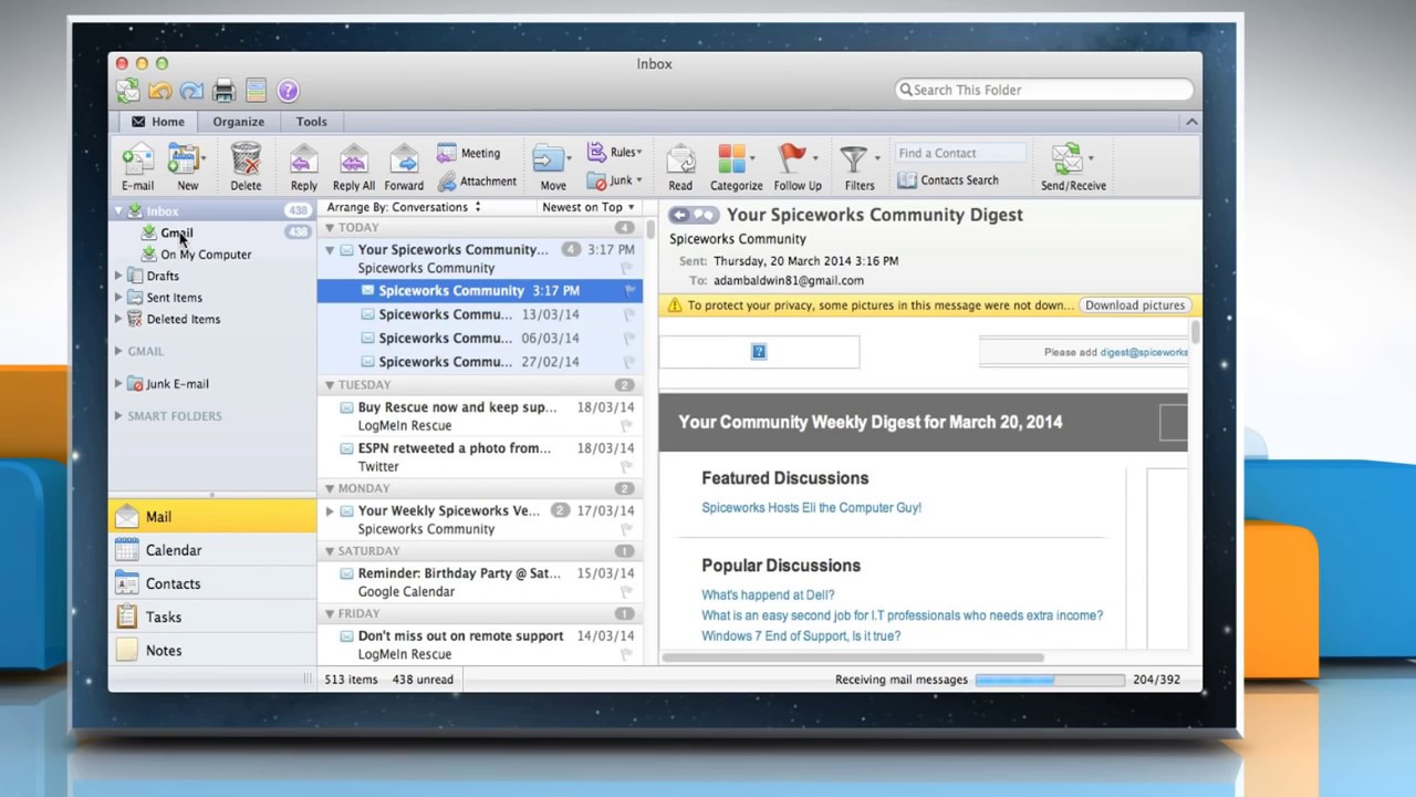 microsoft outlook for mac gmail settings